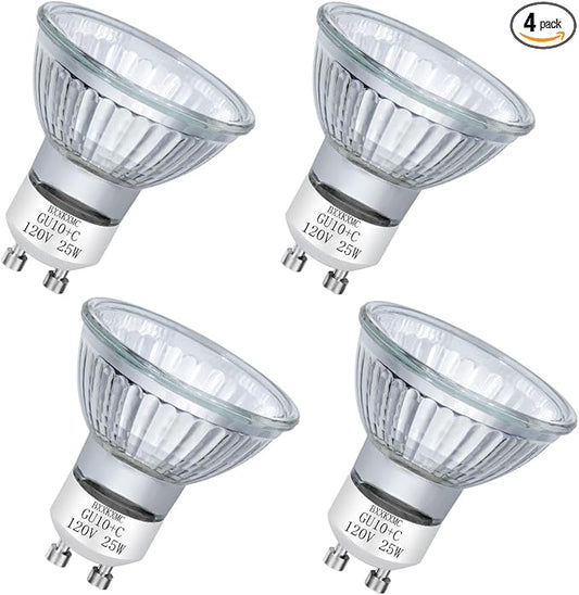 Halogen Bulb 25W NP5 Candle Warmer ETC Replacement Light Bulb (4 Pack) Halogen GU10 120V for Wax Melt, Tart Burner, Recessed, Track Lighting, MR16 JDR with Glass Cover, Dimmable, Warm White 2700K…