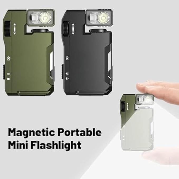 G5 Flashlight, G5 Rechargeable EDC Flashlight - 400 Lumens, Dual Light Sources RGB Flashlights, 180° Rotation Magnetic Keychain Flashlights for Outdoor, Emergency & Daily Carry (1PC Black)