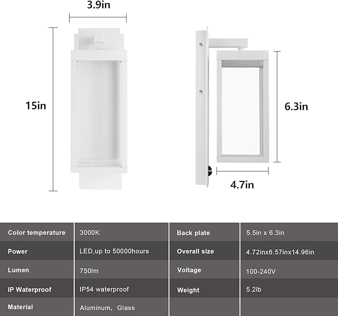 Motion Sensor Outdoor Wall Light LED Exterior Light Fixture IP54 Waterproof Sconce Porch Light Grey Modern Wall Mount Lamp Lantern for House Garage Patio Entryway 13W 750Lm 3000K