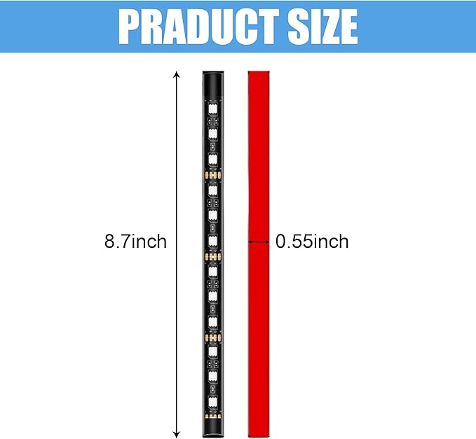 Car LED Strip Light, 24 LED RGB Neon Auto Interior Atmosphere Lights, 12V Cigarette Lighter Under Dash Ambient Night Light, Decorative Lamp Accessory for Car Truck (Ice Blue, Cigar Lighter)