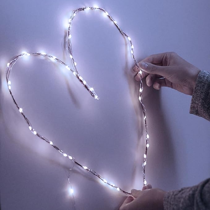 Aogist 2-Pack 16FT Fairy Lights with Spool,Ultra-Bright 50 LEDs Battery Operated Copper Wire String Light for Bedroom Christmas Wedding Centerpiece Parties Decoration,White