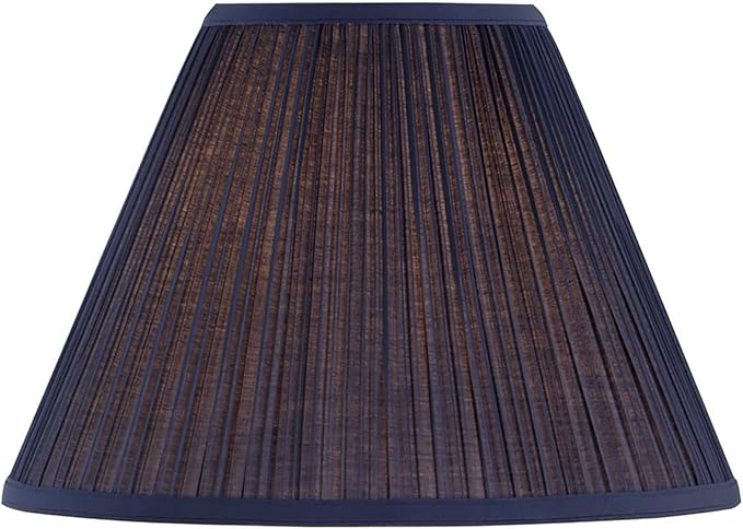Aspen Creative 33195, Transitional Hardback Empire Shaped Mushroom Pleated Dark Blue Spider Shade, 6" Top x 16" Bottom x 12" Slant