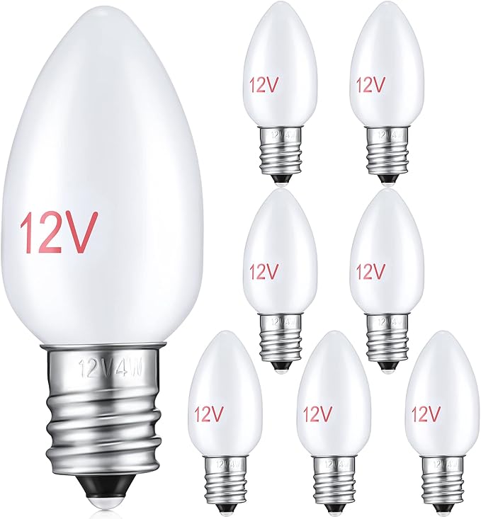 8 Pcs 12 V 4 W Christmas Villages Replacement Bulbs Warm White Bright Incandescent Bulb Accessories for Christmas Village Style Accessories Outdoor Indoor Activities