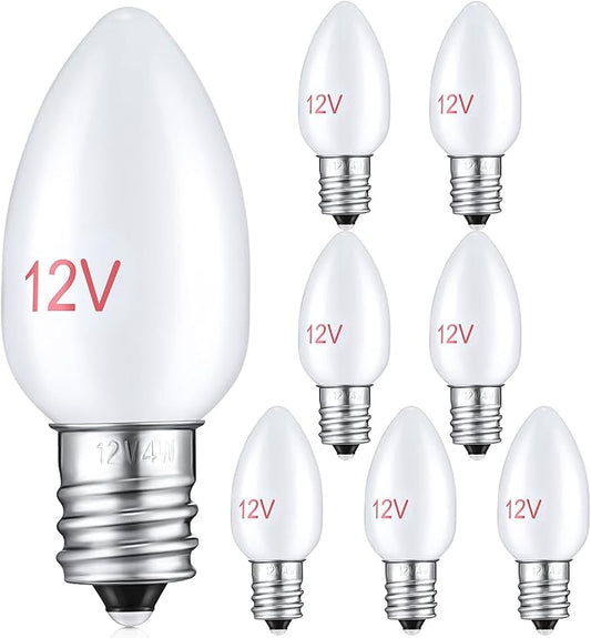 8 Pcs 12 V 4 W Christmas Villages Replacement Bulbs Warm White Bright Incandescent Bulb Accessories for Christmas Village Style Accessories Outdoor Indoor Activities
