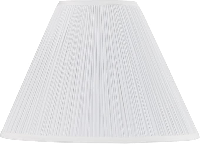 Aspen Creative 33137, Mushroom Pleated Traditional Spider Lamp Shade, Pleated White, 9" Top x 18" Bottom x 13" Slant