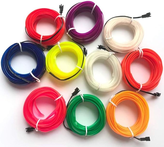 ABALDI El Wire Neon Light, Car Interior LED Lights for Xmas Halloween Christmas Car Interior Decoration(3m/9ft,Red)