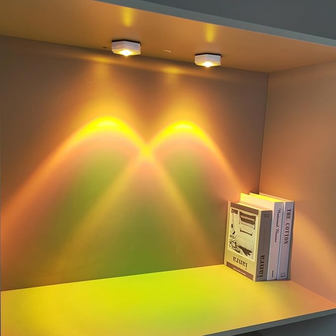 2-Pack Sunset Lamp Projection Hexagonal Colorful Sunset Red Wall Lamp LED Touch Control Two Brightness Adjustable Cabinet Decorative Light