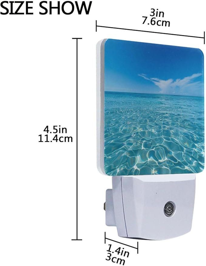 Blue Sky and Sea Night Light 2 Pack Dusk to Dawn Sensor Led Lamp for Women Men Night Lights Plug into Wall Decor for Bedroom Kitchen Bathroom Corridor, 0.5W