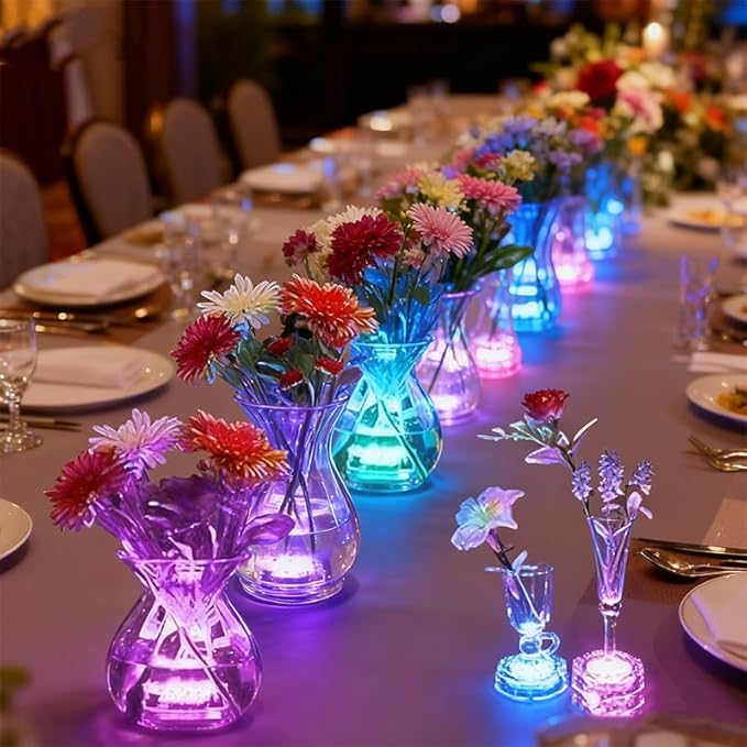 Submersible LED Lights with Remote Control Color Changing IP68 Waterproof Pool Lights for Aquarium, Pond, Hot Tub, Vase, Party & Holiday Decorations(4 Pack)