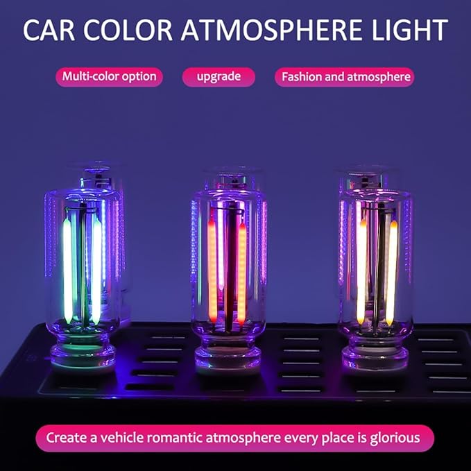 Car USB Glass Bottle Night Light - Touch Control Dimmable Ambient LED Cup Holder Light for Car Interior with Soft Glow, USB Plug and Play Design (Blue)