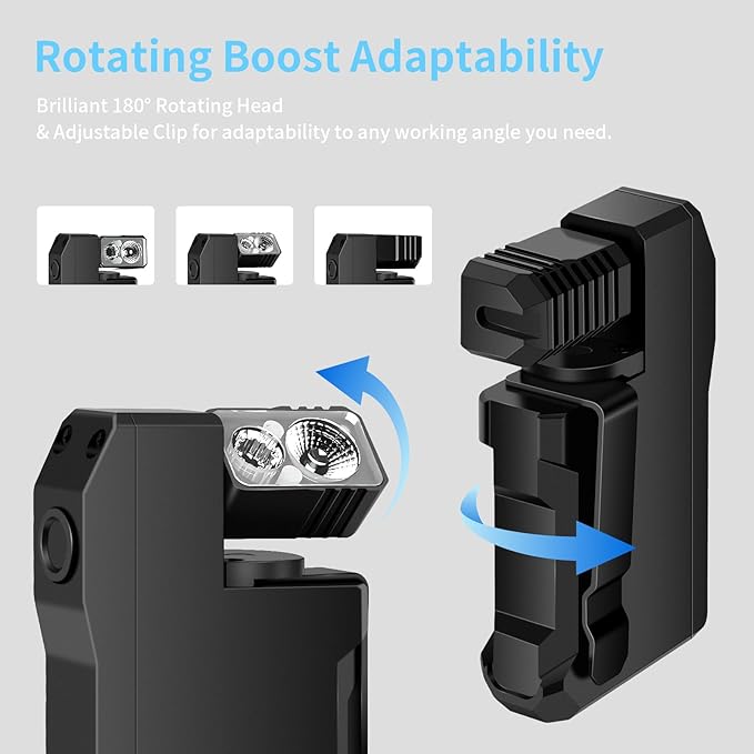 FLYSH G5 Rechargeable EDC Flashlight 400 Lumens, 180° Rotatable, Dual Light Flat Pocket Flashlight, Keychain Small Flashlight with Fast USB-C Charge & IPX6 Waterproof for Outdoor, Emergency, Repairs