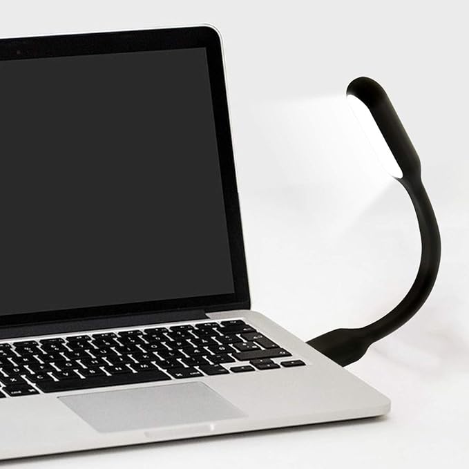 USB LED Light Lamp for Power Bank, Portable Eye Care Mini Night Light with Flexible Arm, USB Gooseneck Reading Lamps Book Light,Compatible for Desktop, Notebook Laptop (10-White)
