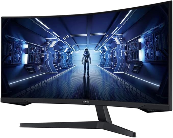 Samsung 34" Odyssey G55T WQHD 165Hz 1ms(MPRT) HDR Curved Gaming Monitor Bundle with Tech Smart USA Elite Suite 18, 2X HDMI Cable & Deco Gear CPS Exclusive 26 Month Protection Pack (BEACH-CPS-26M1000)