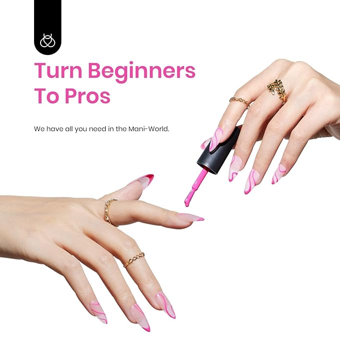 Beetles Pink Gel Nail Polish - Cosmos Bouquet Hot Pink Gel Polish, 15ML/0.51Fl Oz Soak Off UV LED Lamp Neon Nail Art, Long-Lasting Manicure Salon DIY Home Spring Nails - Gifts for Her