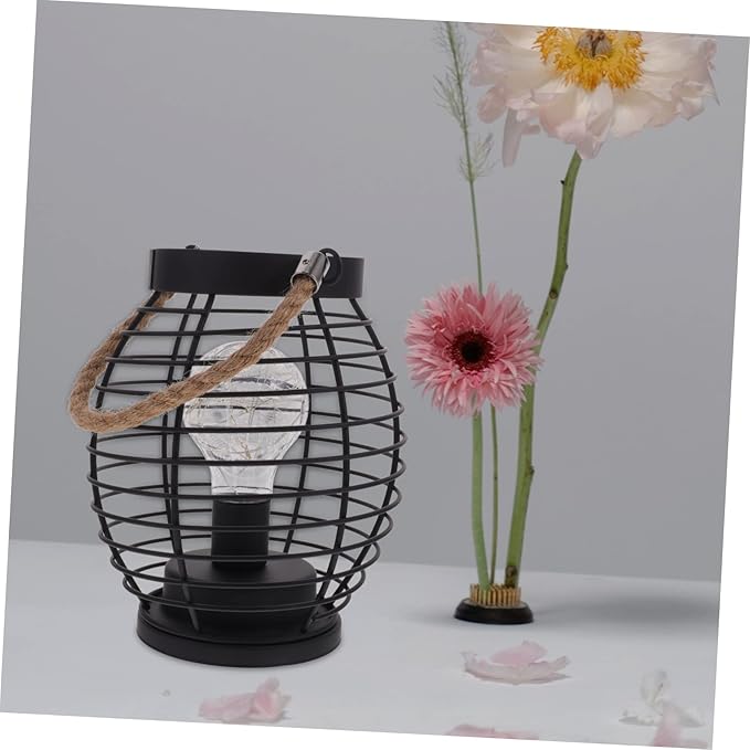 Retro Metal Led Lantern Lightweight Basket Design for Bedside Desk Use for Home and Events Cordless Rechargeable Night Light
