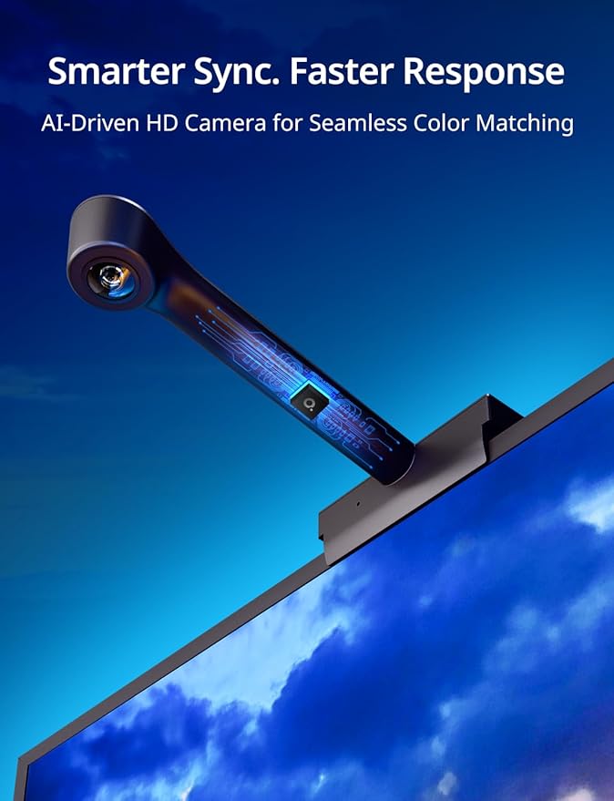Ailofy TV LED Backlight with HD Wide-Angle Camera for 75-85 Inch TVs, Full-Screen Color Sync Lights for Gaming, Movies & Streaming, App Control, Works with Alexa & Google Assistant