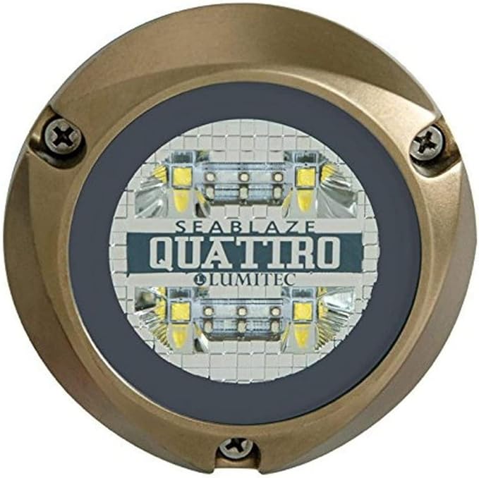 Lumitec Lighting 101511, LED Underwater Light, SeaBlaze Quattro Underwater Light, Dual Color White/Blue,One Size