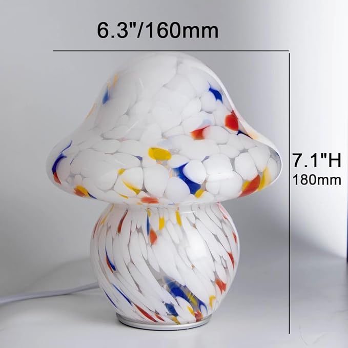 Mushroom Lamp for Bedroom,Mid Century Modern Lamp for Nightstand, Dimmable Retro Egg Tart Bedside Small Lamps,Unique Home Mushroom Decor Aesthetic Cute Table Lamps for Living Room