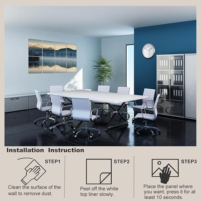 HONORIA 8 Pack Art Acoustic Panels 48X32Inches Sound Absorbing Panels,Self-adhesive Soundproof Wall Panels,Decorative Acoustical Wall Panels,Acoustic Treatment for Home Office&Recording Studio