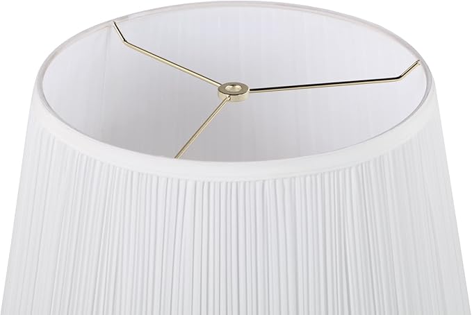 Aspen Creative 33135, Mushroom Pleated Traditional Spider Lamp Shade, White, 12" Top x 18" Bottom x 18" Slant