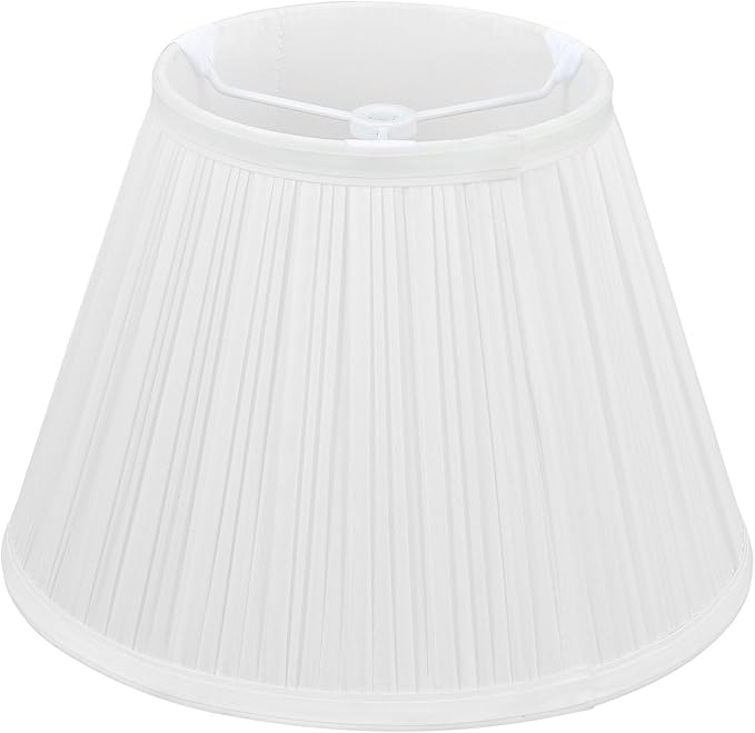 Small Lamp Shade, White Pleated Bell Shade for Table Lamps, 6" Top x 10" Bottom x 7" High, Small White Lamp Shades for Floor Lamps, Pendant Lamps (Spider Fitter), Fabric Lampshade Replacement