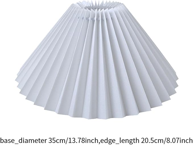Pleated Table Lamp Shade E27 Base Fashion Light Cover Home Decor Chandelier Shade Replacement for Restaurant, White