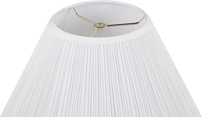 Aspen Creative 33137, Mushroom Pleated Traditional Spider Lamp Shade, Pleated White, 9" Top x 18" Bottom x 13" Slant