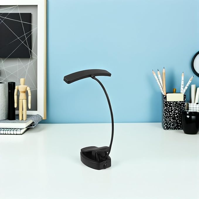 LED Clip on Piano Light, Adjustable Black Clip Lamps for Music Stand, Portable LED Desk Lamp for Piano Sheet Music, Eye Protection Reading Light for Students and Musicians