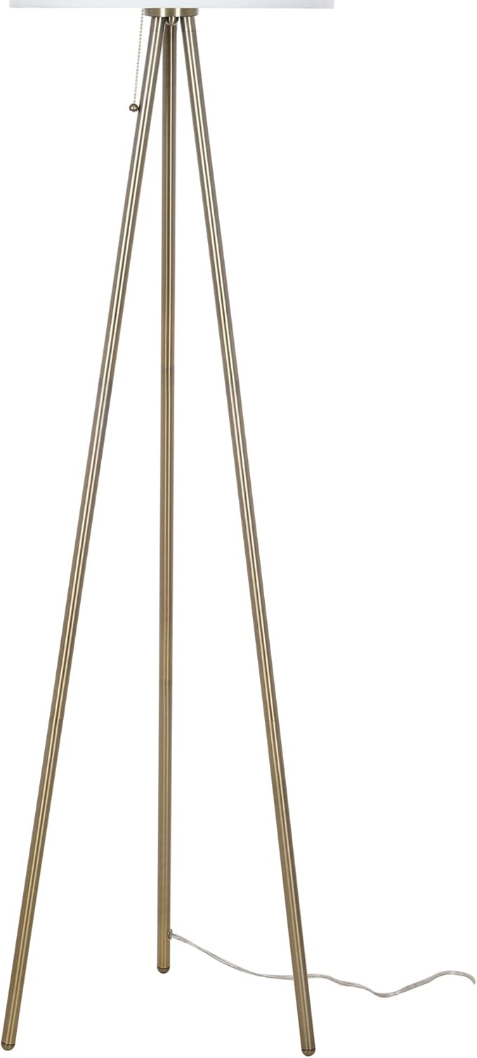 Catalina Lighting 22965-000 Mid-Century Modern Tripod Floor Lamp, Standing Lamp, Living Room Floor Light, LED Bulb NOT Included, 61.25", Antique Brass
