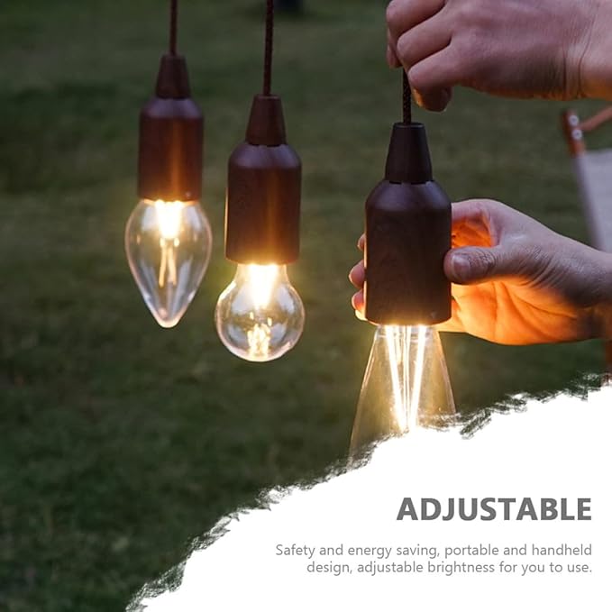 Zerodeko Portable Tent Lamp Outdoor Camping Light LED Hanging Lantern Wear-Resistant Vintage Pull-Cord Lantern for Camping and Hiking