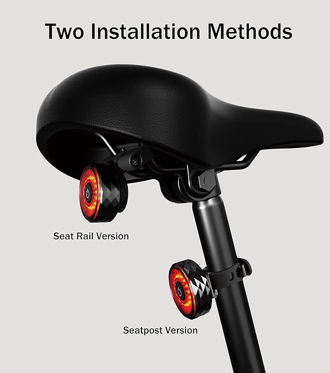 Smart Rechargeable Bike Tail Light: with Apple Find My(iOS Only), IP65 Waterproof, 5 Modes, USB-C Ports, Bright LED Safety Rear for Bicycle Road Mountain, Night Riding Essential