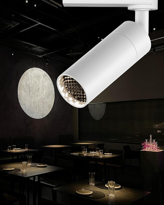 LED Zoomable Ceiling Spotlight 7W Adjustable Beam Angle 6-50° Swivelable Angle CRI 97 Black Aluminum Accent Lamp for Corridor Mural Living Room - COB Chip