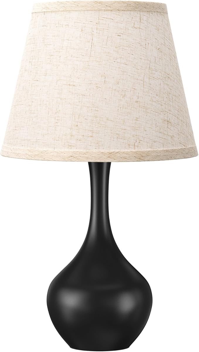 Seealle Touch Table Lamp for Bedroom, 3-Way Dimmable Small Bedside Lamps for Night Stands, Black Bedroom lamp for Kids Room, Desk, Living Room, End Table