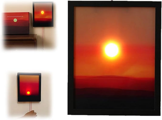 Sunset Projection Lamp, Adjustable Wall Projection Light Dual-Pull Rope Controlled Lamp Fashion Lights Sunrises Lamps for Home Living Room Bedroom Wall Decor