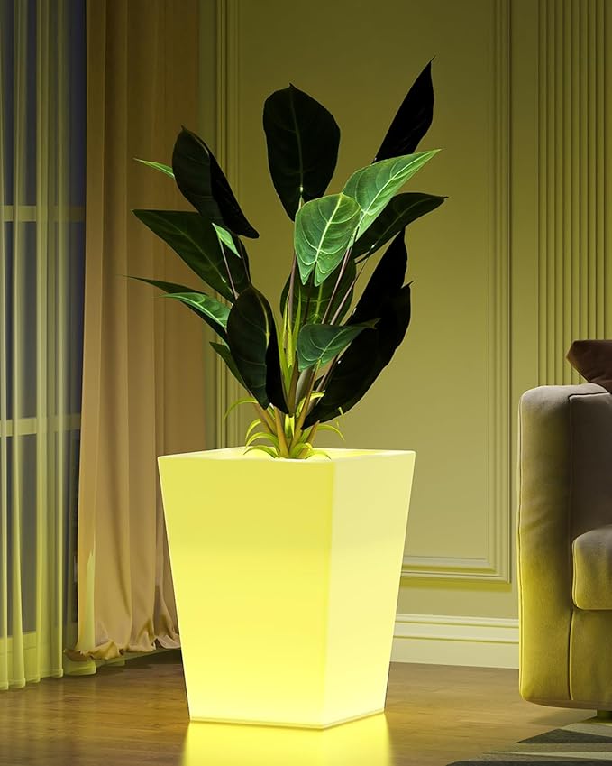 LED Vase Night Light,22-in Rechargeable LED Planter Light w/Remote,16 Colors & 4 Modes Cordless Flower Pot,Waterproof & Sturdy Floor Mood Lamp for Living Room Bedroom Yard Wedding Party Decor