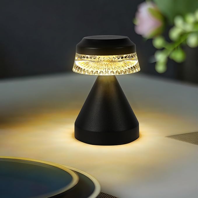 Rechargeable Cordless Table Lamp, 2600mAh Battery Operated Table Light | 3 Color | Stepless Dimming, for Bedroom, Cafe, Camping, Bar, Dining Table, Restaurant