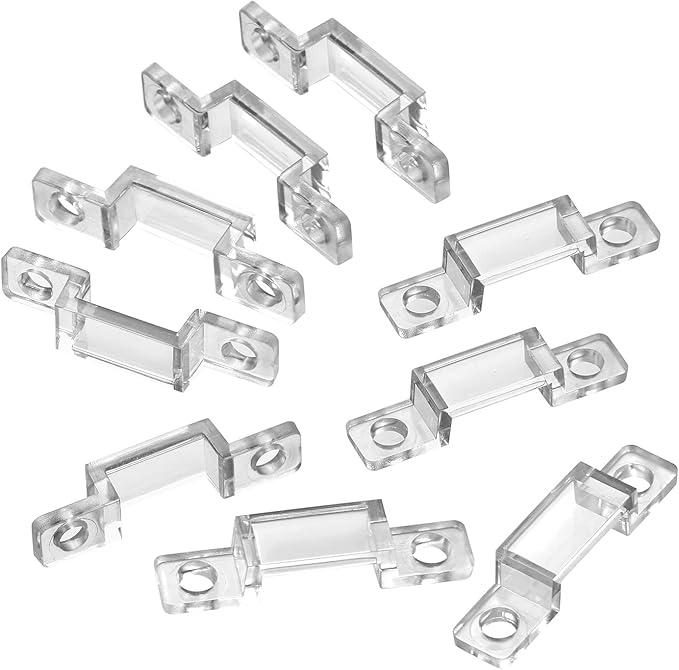 MMSD 100 Pack LED Strip Light mounting Brackets Strip Light clamp with 202 Screws Suit for 10mm Wide IP67/68 Waterproof Strip Lights