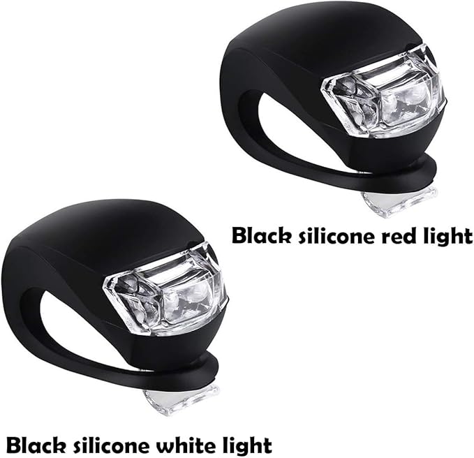 Malker Bicycle Light Front and Rear Silicone LED Bike Light Set - Bike Headlight and Taillight,Waterproof & Safety Road,Mountain Bike Lights,Batteries Included