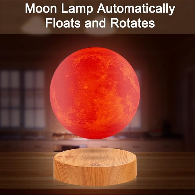 Levitating Moon Lamp, Floating 3D Moon Light Spinning 16 Colors LED Moon Magnetic Levitation Night Lights with Remote for Room Office Decoration Cool Gifts