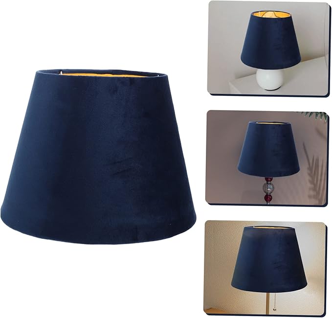1pc Lamp Shade Blue Silk Lampshade Small Navy Pleated Home Decor Lamps Shades Lampshades for Table Lamp Cloth Lamp Cover Lamp Cover Shade Gold Trim Warm Large Velvet Beige Fabric