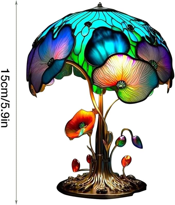 Mmoneyake Painting Mushroom Table Lamp, 2023 New Stained Plant Night Light,Bohemian Resin Mushroom Decorative Bedside Lamp for Bedroom Living Room Home Office Decor Gift