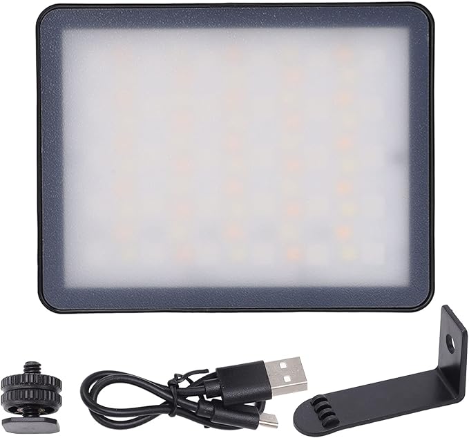 RGB Video Light with 13 Light Modes, 8W, 80 Lamp Beads, Chargeable Battery - 360 Degree Rotation, Powerful Magnets, Mobile Live Photography and Fill Light