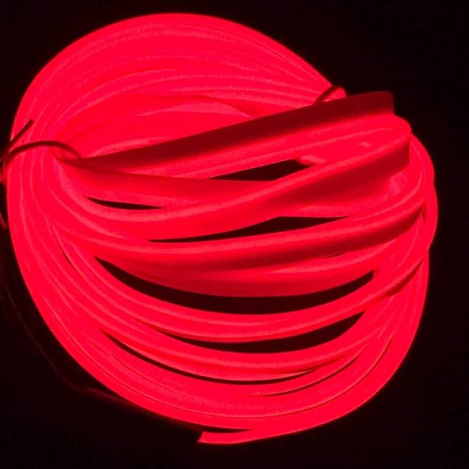 ABALDI El Wire Neon Light, Car Interior LED Lights for Xmas Halloween Christmas Car Interior Decoration(3m/9ft,Red)