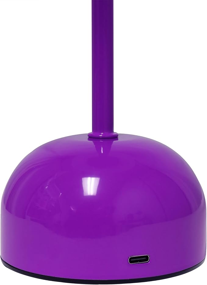 Simple Designs LD1069-PRP 11.8" Mushroom Magic Dimming LED Touch Stick Lamp, Portable & Rechargeable, Purple