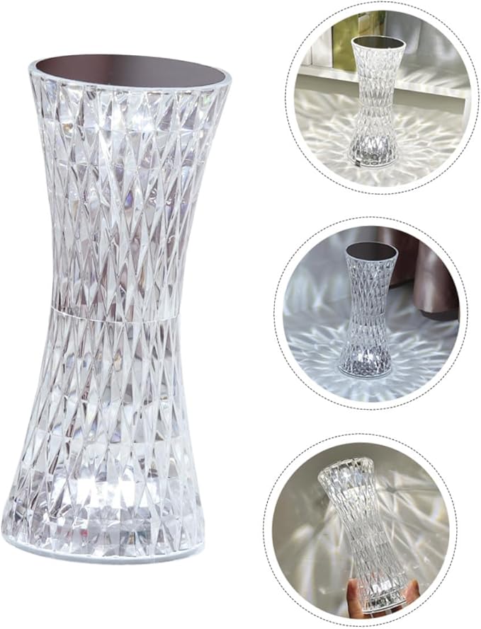 USB Rechargeable LED Desk Lamp with Touch Control and Remote, 16-Color Crystal Diamond Bedside Table Lamp for Bedroom Home Decoration, Small Waist Ambient Night Light