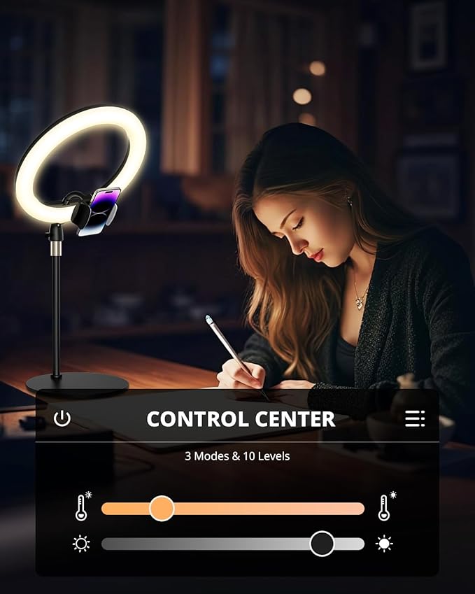 UBeesize Ring Light with Stand and Phone Holder