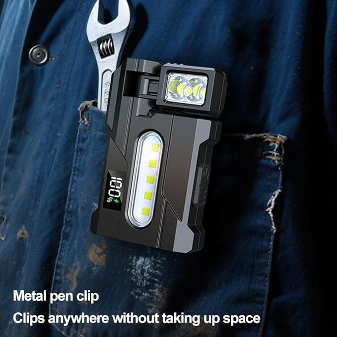 G5 EDC Flashlight 1200 Lumens,Super Bright Rechargeable Mini Light with 180° Rotatable Magnet,3 Modes EDC Flashlight,Portable Pocket Dual Light,Magnetic Keychain F-lashlight for Outdoor Emergencies