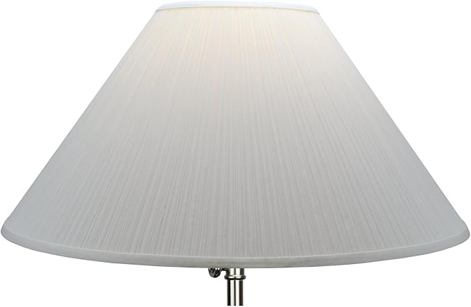 FenchelShades.com Lampshade 8" Top Diameter x 24" Bottom Diameter x 14" Slant Height with Washer (Spider) Attachment for Lamps with a Harp (Pleated Mushroom Cream)