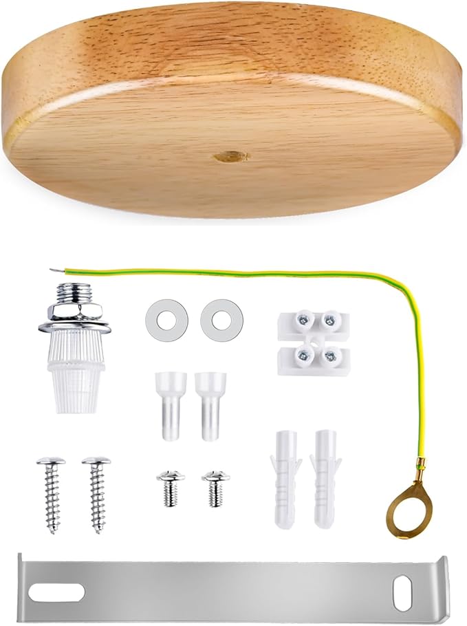 Arturesthome 4.7" Wooden Ceiling Canopy Kit with Hardware,Handmade Natural Wood Ceiling Plate for Pendant Light or Hanging Lights,DIY Chandelier Fixture