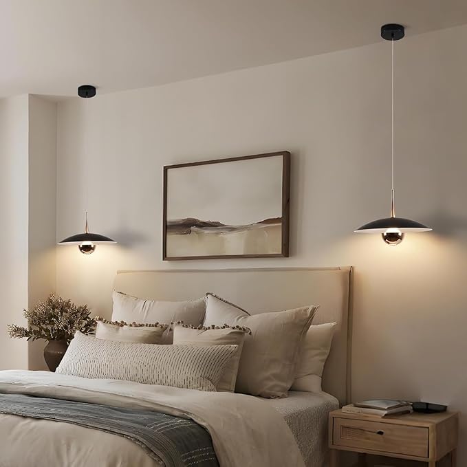 KCO Lighting Modern Black Metal Pendant Lamp Brass Gold Kitchen Island Pendant Light Industrial Matt Black Barn Pedant Lighting Adjustable Retro Vintage Farmhouse Hanging Dining Lights Fixture